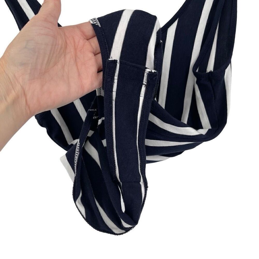 Madewell Scoop Back Bodysuit Sleeveless Rikki Stripe Women Small‎ Blue White - Picture 8 of 11